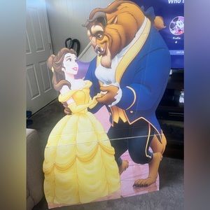 BEAUTY AND THE BEAST CARDBOARD CUT OUT STAND UP! GREAT FOR A PARTY!